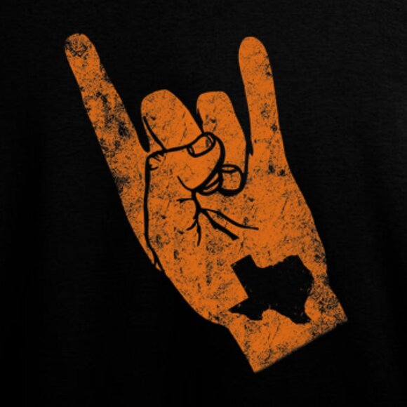Texas State Silhouette Hook Em Hands Texan Pride Western Graphic Fan Shirt 159 - Picture 2 of 5
